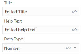 Edited Title, Help Text, and Data Type properties on a polymorphic segment