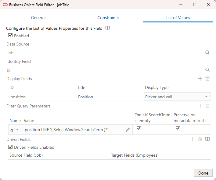 Description of excel-lov-config.png follows