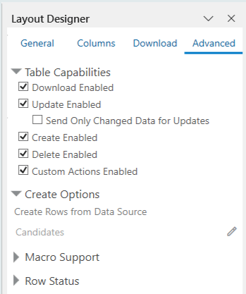 Create Rows from Data Source Table Layout