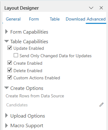 Form-over-Table Layout's Create Rows from Data Source