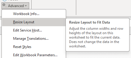 Resize Layout to Fit Data Resize Layout to Fit Data
