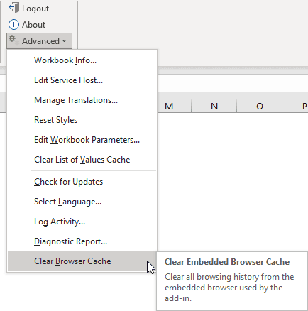 The Clear Embedded Browser Cache command