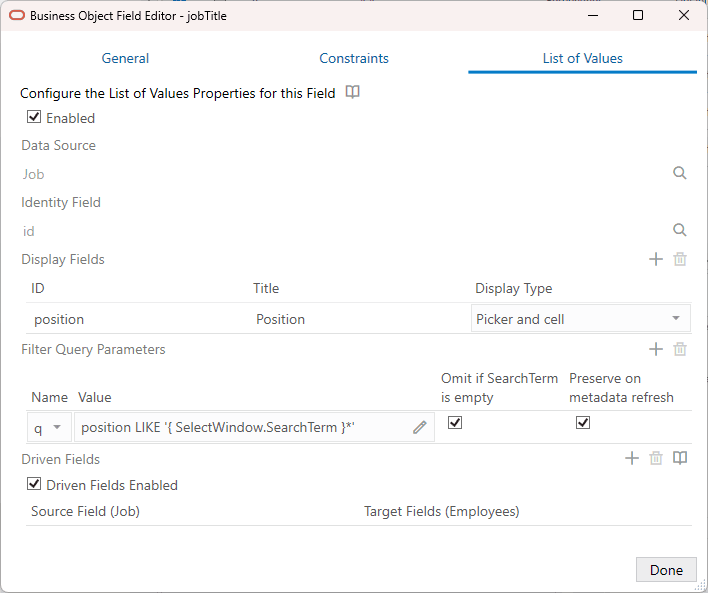 Description of excel-lov-config.png follows