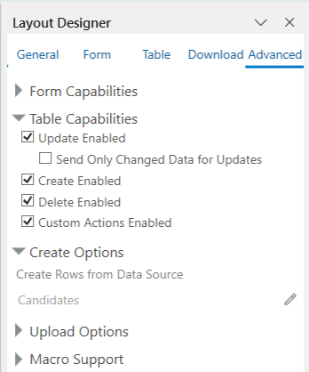 Form-over-Table Layout's Create Rows from Data Source