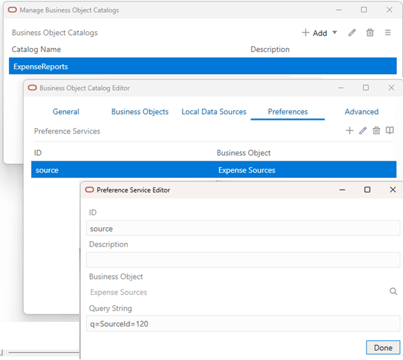 Preferences Service Editor
