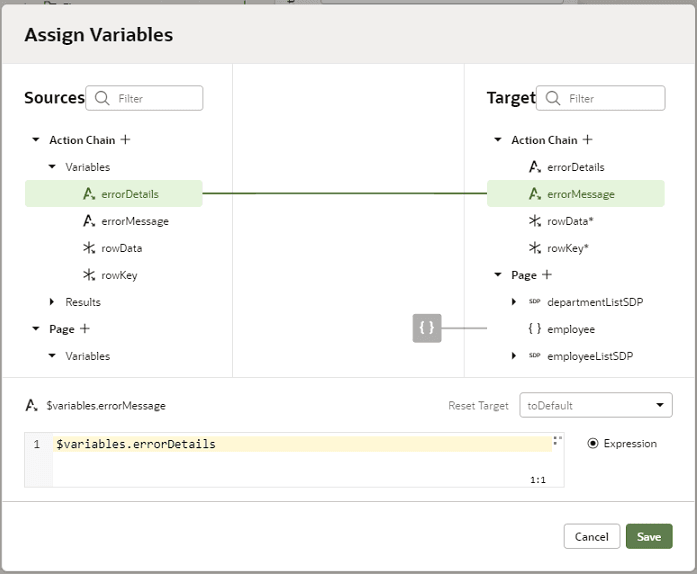 Description of action-chain-editor-assignvariable-mapdialog.png follows