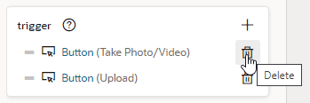 Icon showing the delete icon highlighted for the default Take Photo/Video button