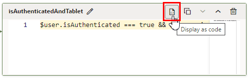 Description of dyncomponents-rulesets-displayascode1.png follows