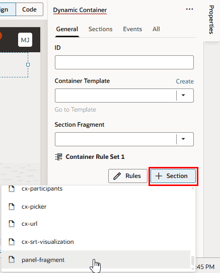 Description of dyncontainer-fragmentslistdefault-appui.png follows
