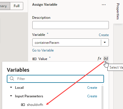 Description of fragment-data-container-actionchain-assignvariable-mapping1.png follows