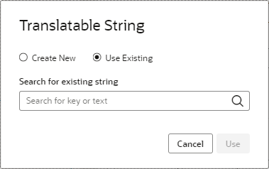 Translatable String popup with options to create a new string or use an existing string