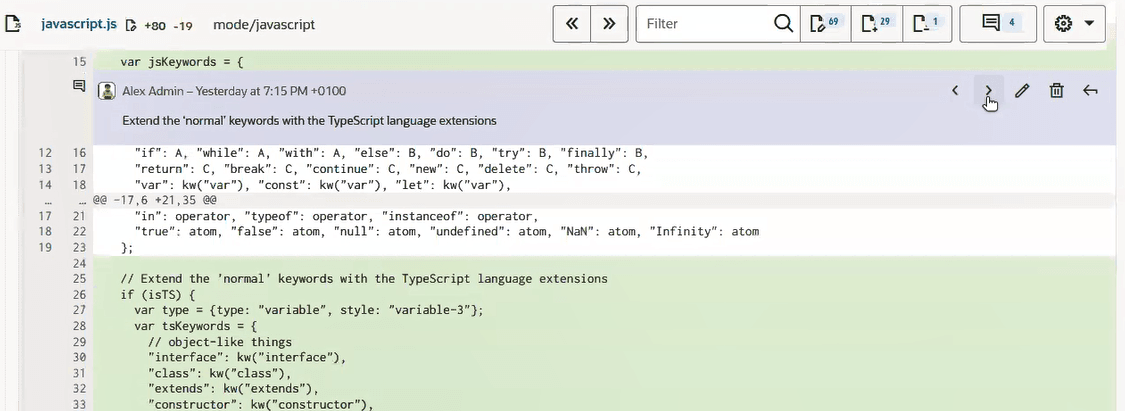Comment in next changed file, javascript.js