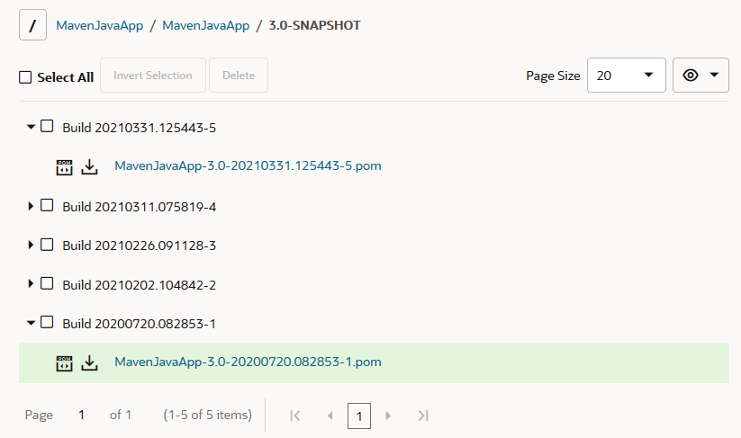 Description of devcs-maven-artifacts.png follows