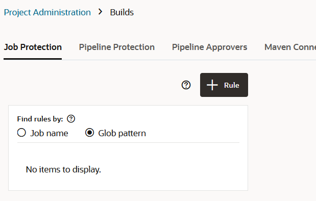Description of job-protection-page-glob-pattern-selected.png follows