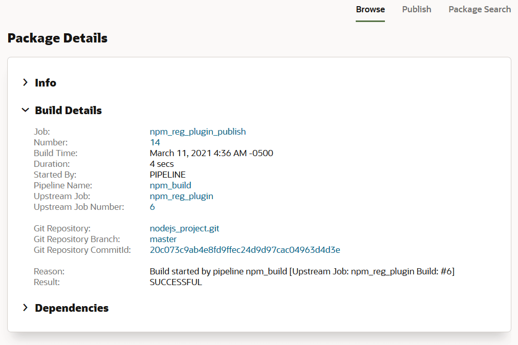Description of npm-build-details-pipeline.png follows