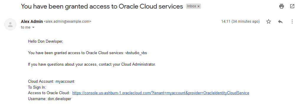Description of oci-access-granted-email1.png follows