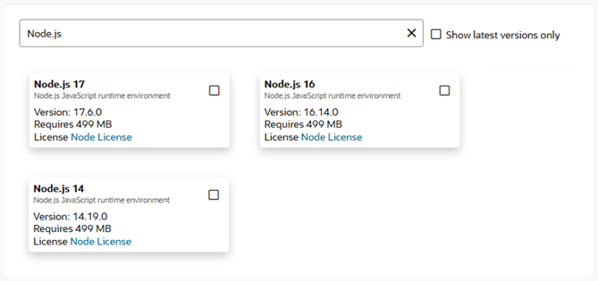 Description of odcs-software-catalog-version.png follows