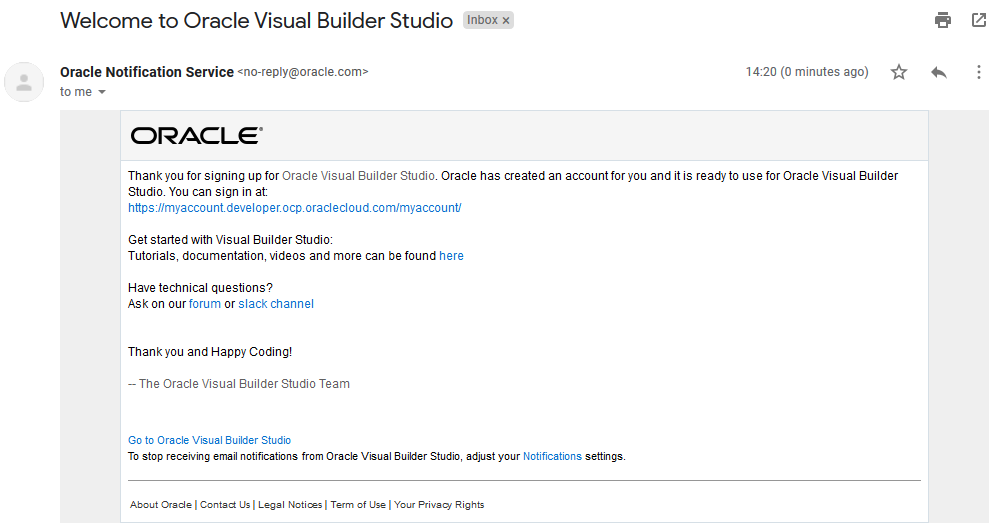 Description of vbstudio-welcome-new-user-email.png follows