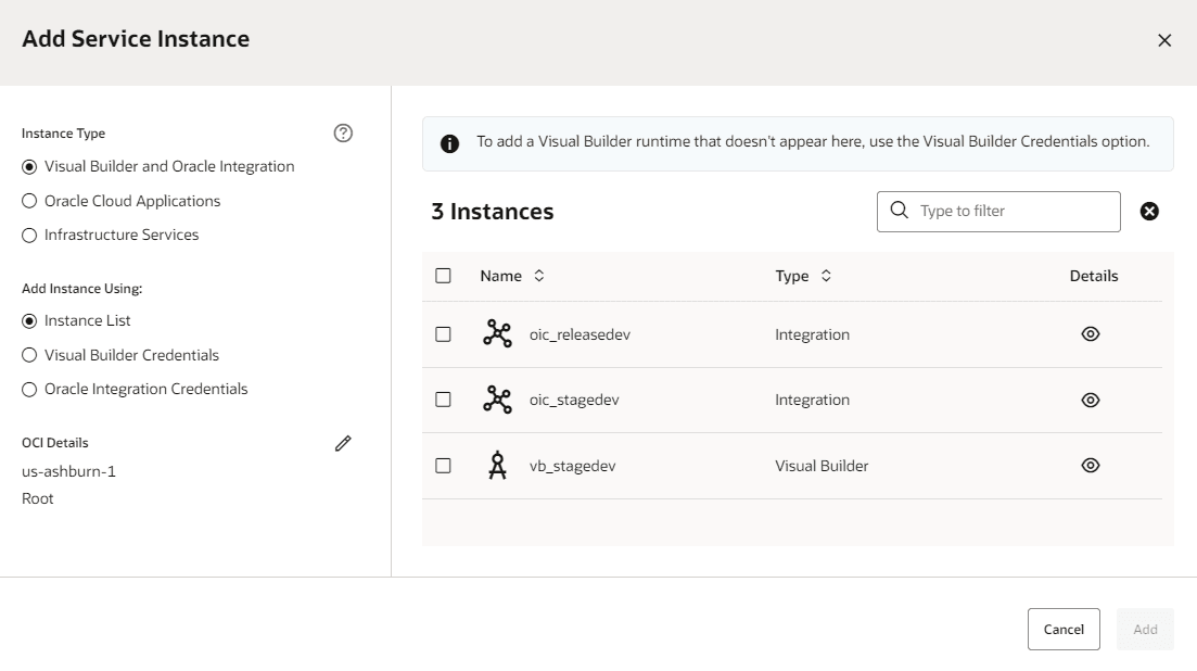 Add service instance