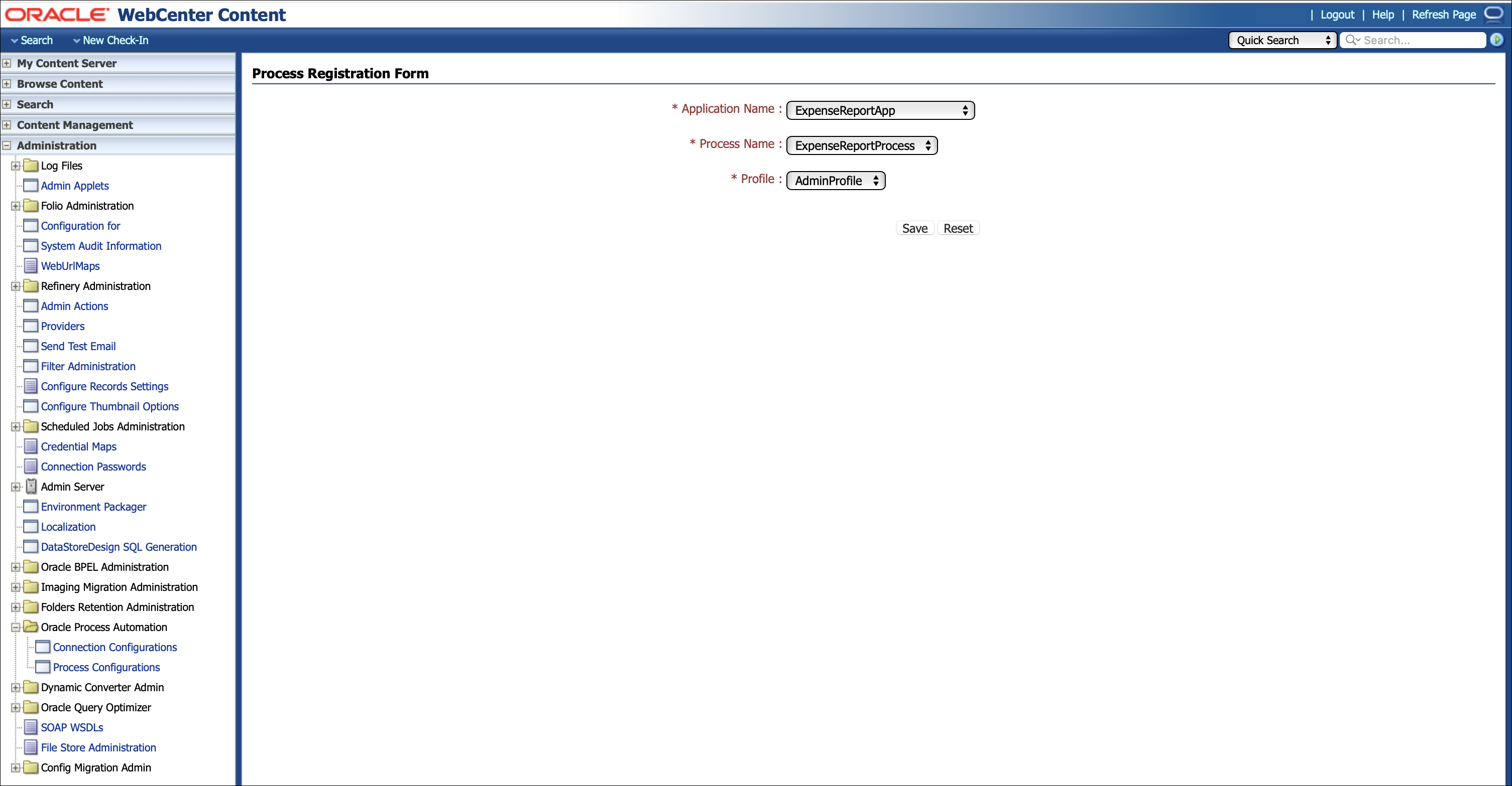 Process registration
