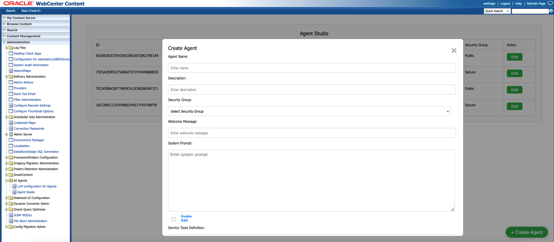 Create Agent Landing Page