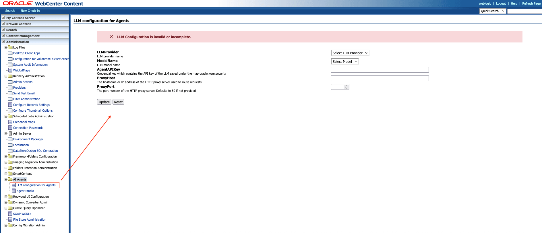 LLM Configuration Landing Page