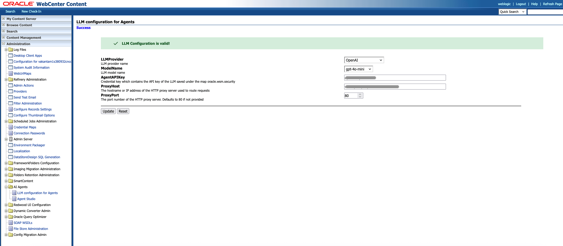 LLM Configuration Success Page