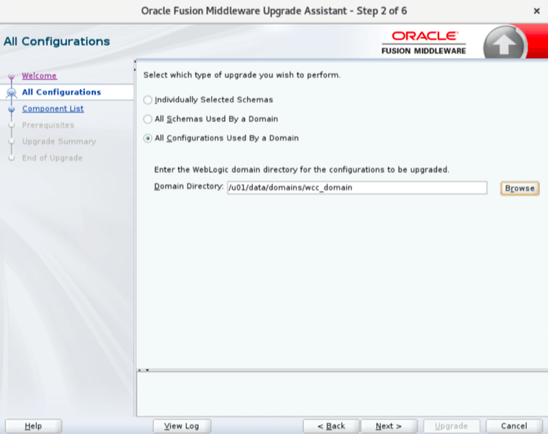 Domain component upgrade step 2