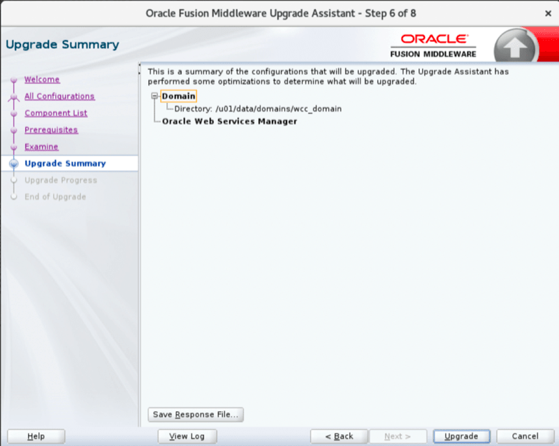 Domain component upgrade step 6