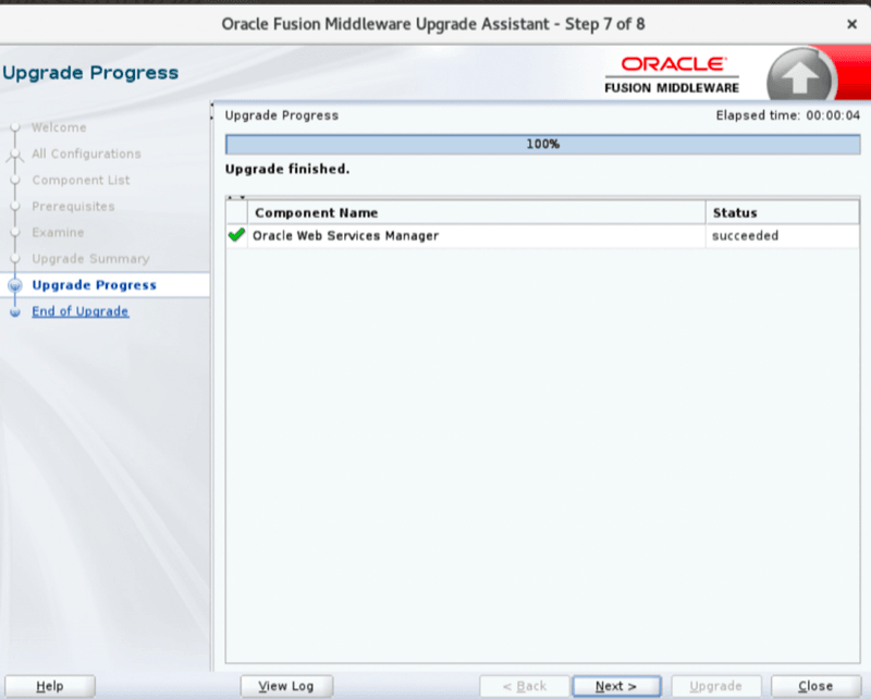Domain component upgrade step 7