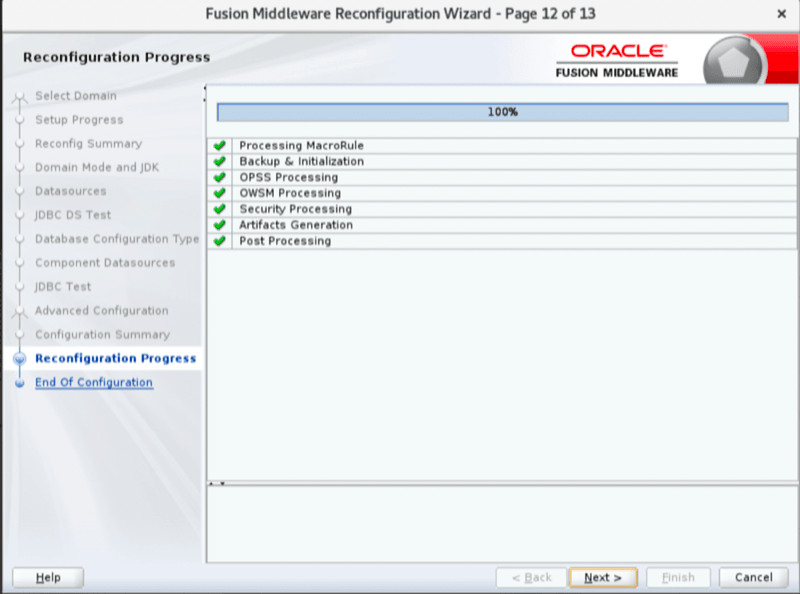 Reconfigure domain step 11