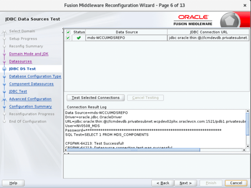 Reconfigure domain step 5