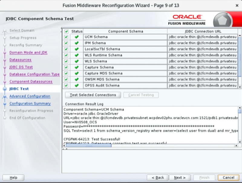 Reconfigure domain step 8
