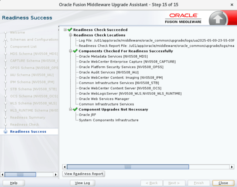 Schema readiness step 15