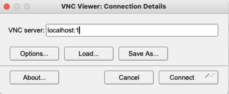 VNC client connection