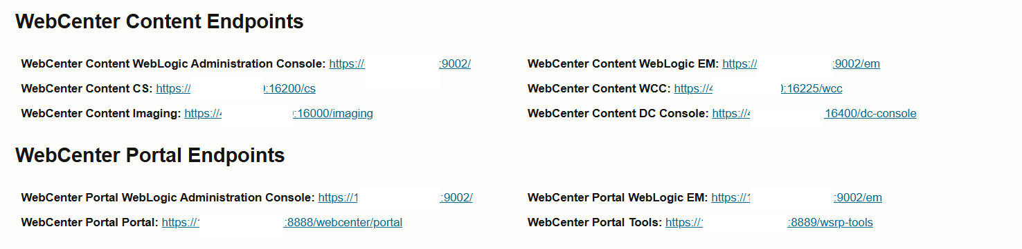 WebCenter Portal Endpoints
