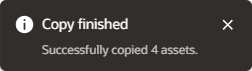 Redwood UI Asset Copy Notification