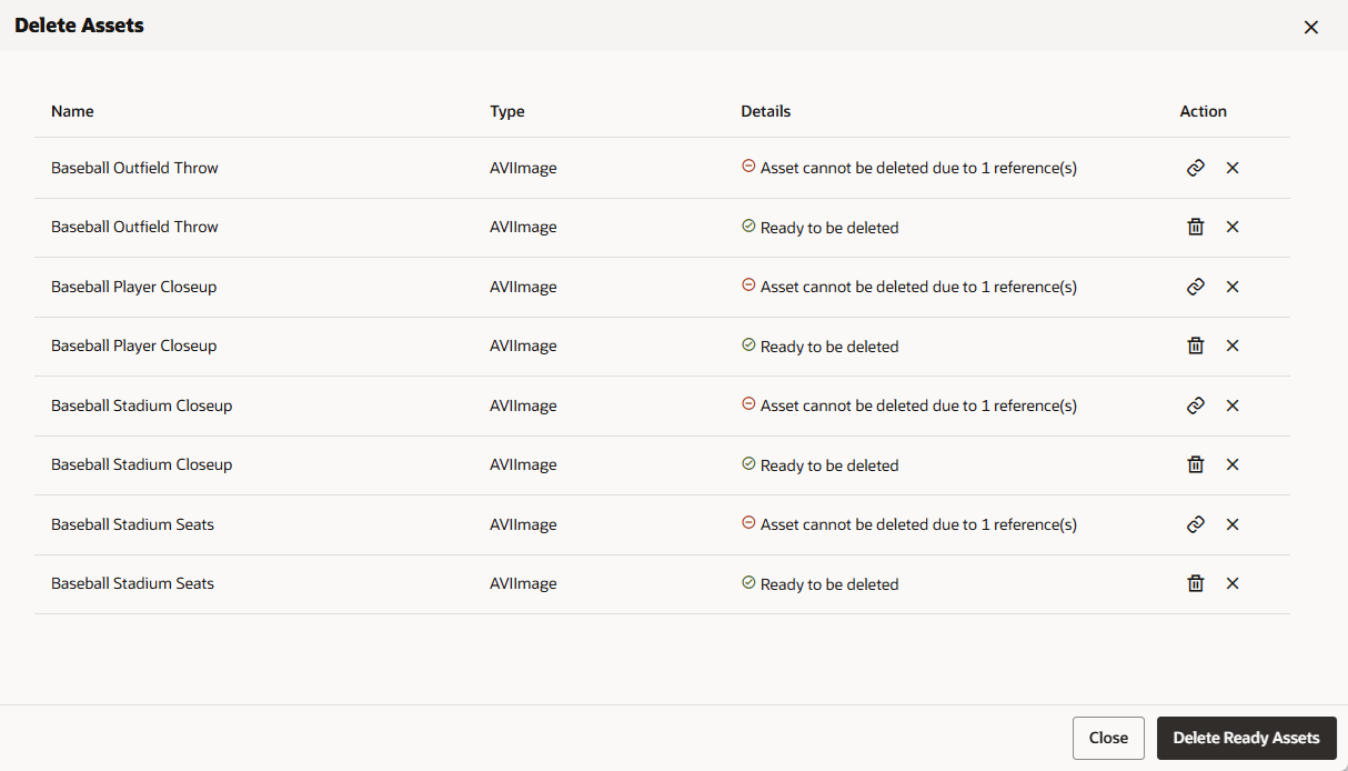 Redwood UI Asset Delete Confirmation