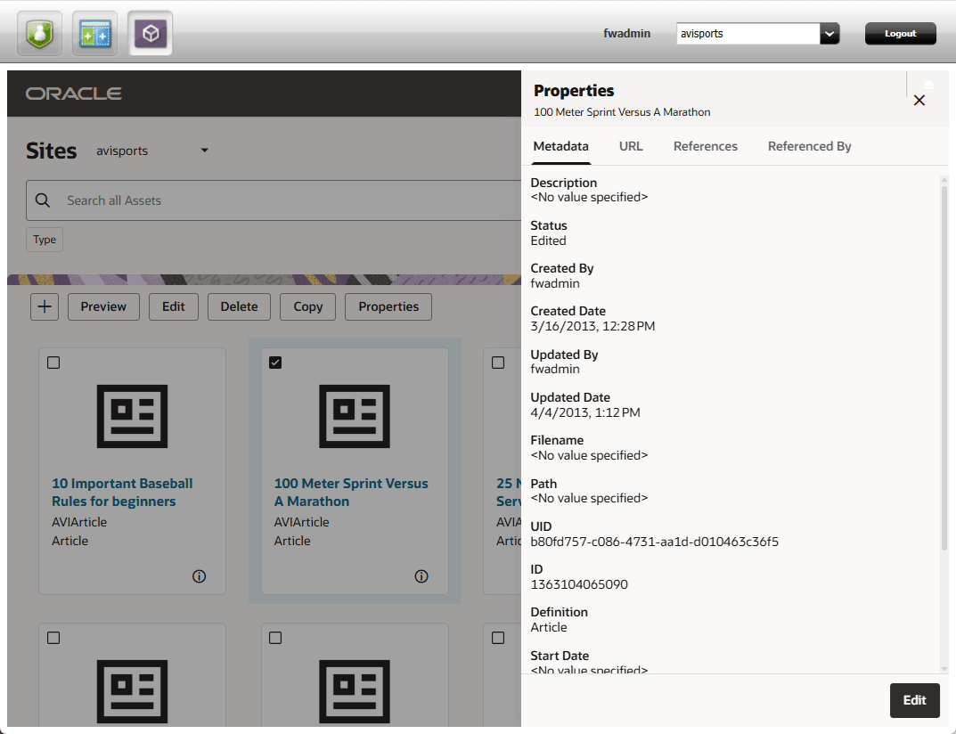 Redwood UI Asset Properties