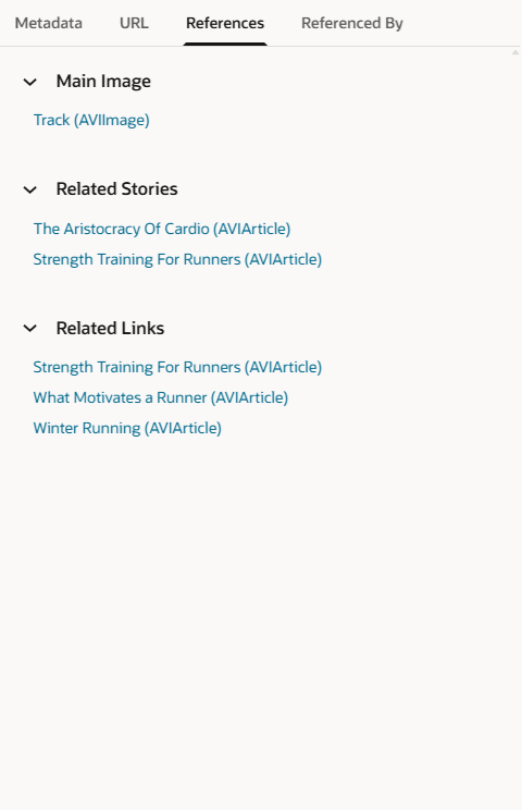 Redwood UI Asset References Panel