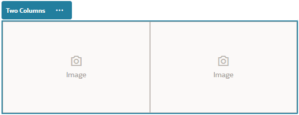 Shows a two-column section layout with placeholder image components.