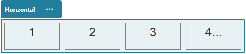 Shows a horizontal section layout with text components numbered 1 through 4 from left to right to show the presentation order of items.