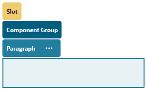 Shows tab names stacked in order: paragraph component, component group, and slot. The paragraph component is active, so it shows the associated menu icon.