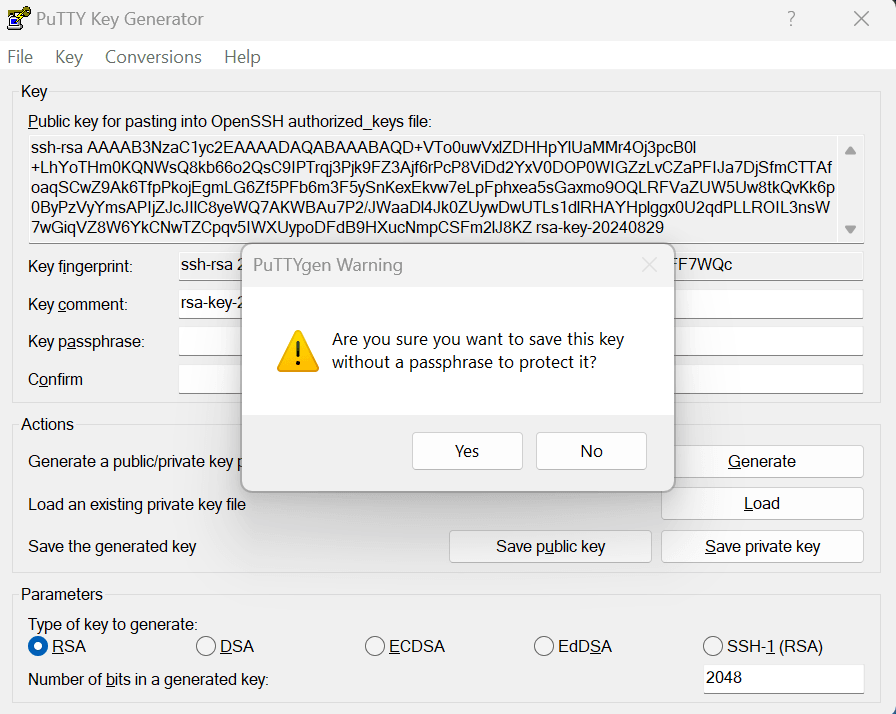 This image shows the warning dialog.