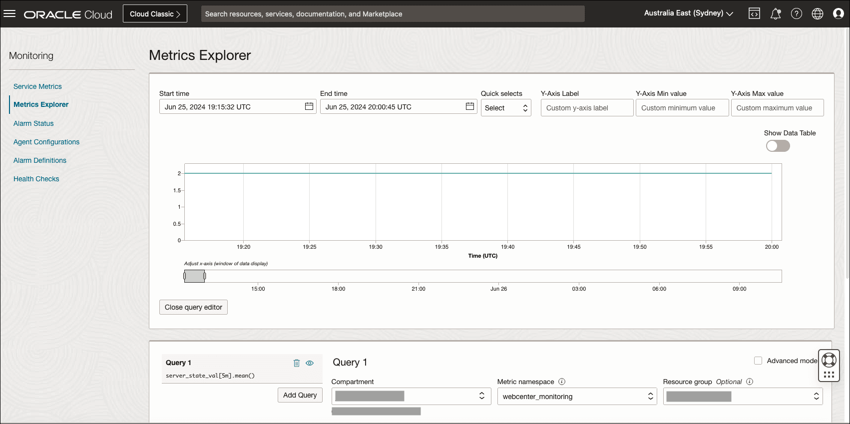 This image shows the Metrics Explorer page.