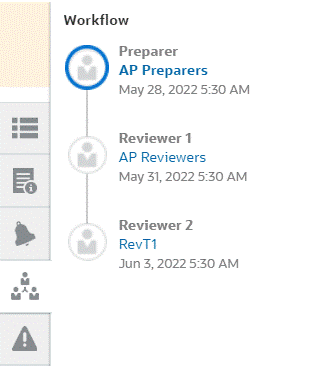 workflow drawer on reconciliation summary