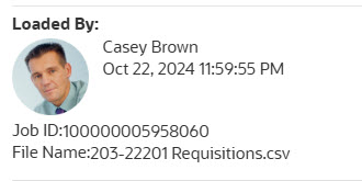 Transaction import information