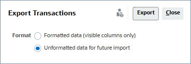 Export Transaction Formats