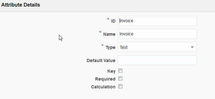 Text attribute type example