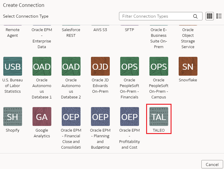 Taleo connection option